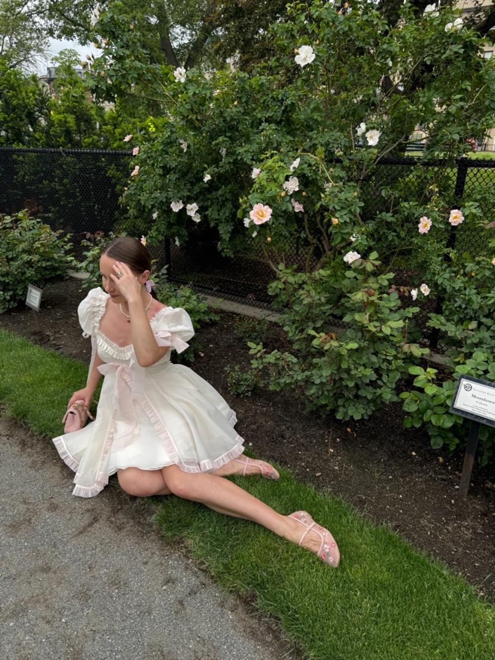 Selkie Pink and White Mini Dress - Picture 3 of 4